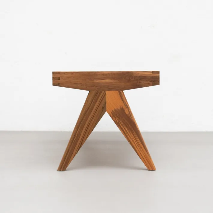 Pamono 057 Civil Bench in Wood and Woven Viennese Cane by Pierre Jeanneret for Cassina Clearance