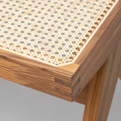 Pamono 057 Civil Bench in Wood and Woven Viennese Cane by Pierre Jeanneret for Cassina Clearance