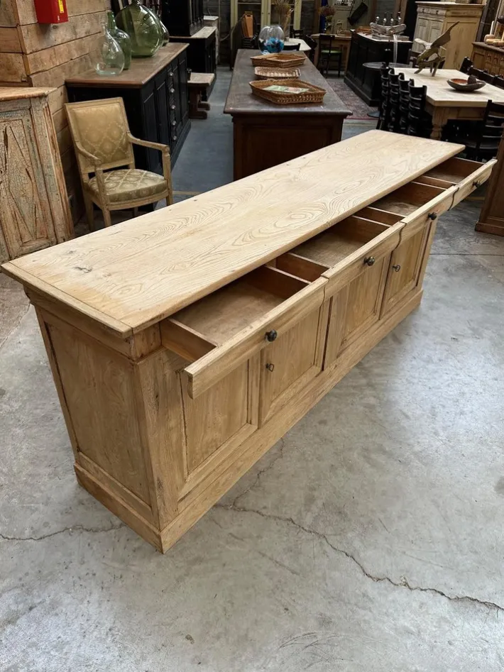 Pamono 4 Door Elm Sideboard, 19th Century