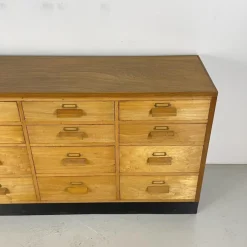 Pamono 16 Drawer Oak Shop Counter, 1950s Best