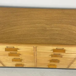 Pamono 16 Drawer Oak Shop Counter, 1950s Best