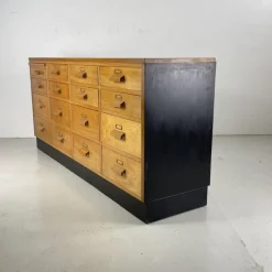 Pamono 16 Drawer Oak Shop Counter, 1950s Best
