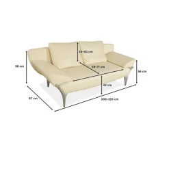 Pamono 1600 Two-Seater Sofa and Ottoman in Leather by Rolf Benz, Set of 2 Outlet