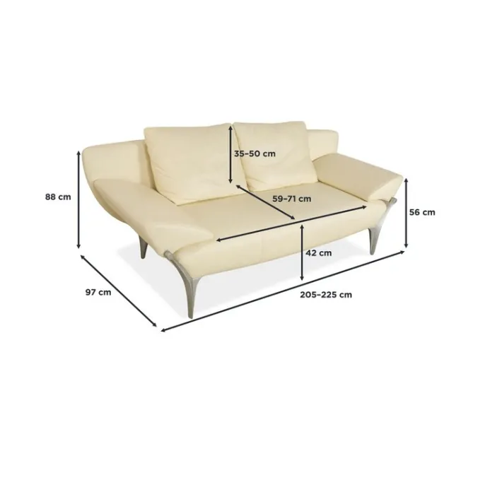 Pamono 1600 Two-Seater Sofa and Ottoman in Leather by Rolf Benz, Set of 2 Outlet