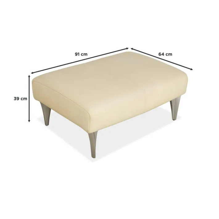 Pamono 1600 Two-Seater Sofa and Ottoman in Leather by Rolf Benz, Set of 2 Outlet