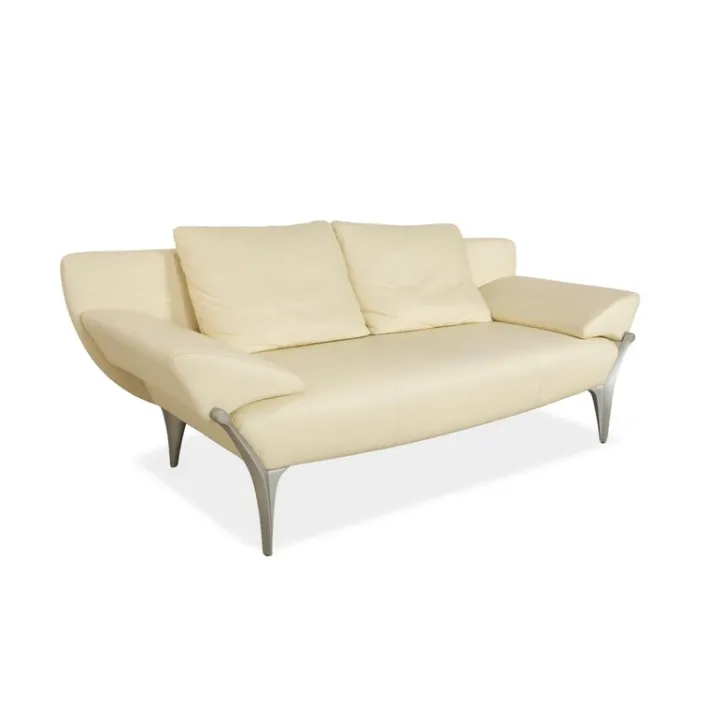 Pamono 1600 Two-Seater Sofa and Ottoman in Leather by Rolf Benz, Set of 2 Outlet