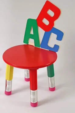 Pamono ABC Children's Chairs and Pencils Coat Rack, France 1980s, Set of 3 Sale