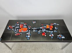 Pamono Abstract Tile Coffee Table by Belgian Artist Adri, 1970s Best