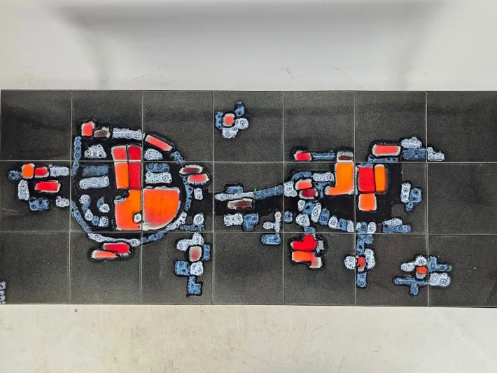 Pamono Abstract Tile Coffee Table by Belgian Artist Adri, 1970s Best