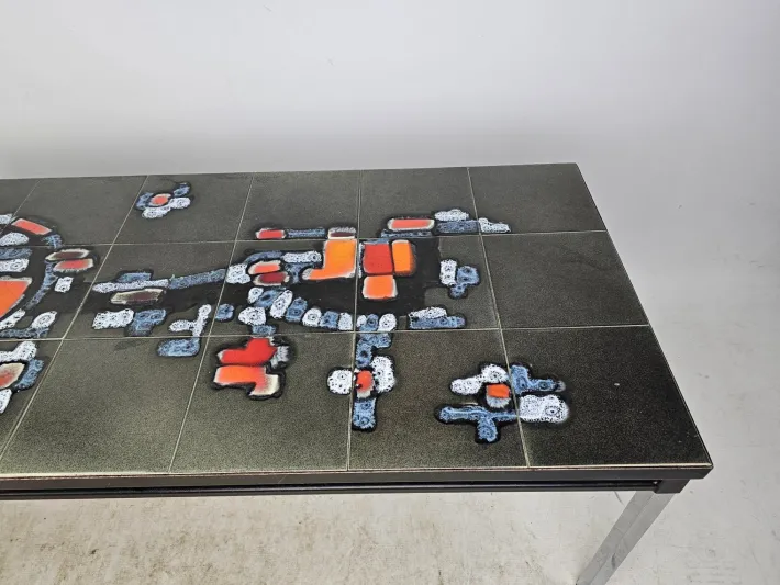 Pamono Abstract Tile Coffee Table by Belgian Artist Adri, 1970s Best