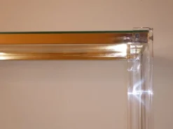 Pamono Acrylic Glass, Acrylic & Brass Glass Shelf Best