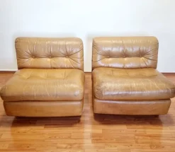 Pamono Amanta Modular Sofa in Leather by Mario Bellini for C&B Italia, Italy, 1970s, Set of 2 Outlet
