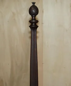 Pamono American Federal 4-Poster Bed with Carved Pillars in Hardwood, 1800s Sale