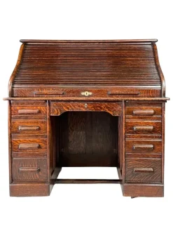 Pamono American Oak Roll-Top Desk, Czechoslovakia, 1930s Outlet