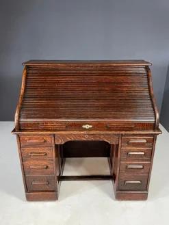 Pamono American Oak Roll-Top Desk, Czechoslovakia, 1930s Outlet