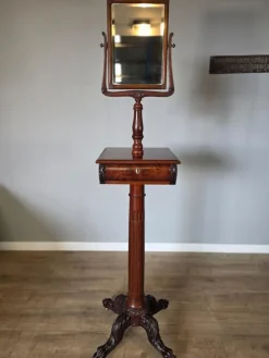 Pamono American Victorian Gentleman's Shaving Vanity Mirror with Stand in Mahogany, 1909 Outlet