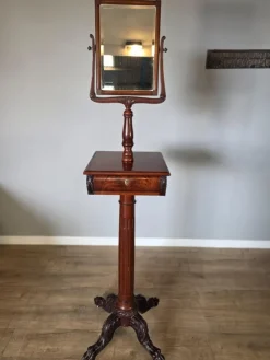 Pamono American Victorian Gentleman's Shaving Vanity Mirror with Stand in Mahogany, 1909 Outlet