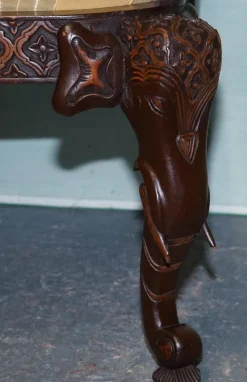 Pamono Anglo Indian Wooden Heavily Carved Armchair Hot