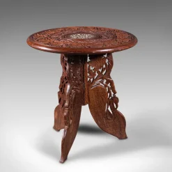 Pamono Antique Anglo-Indian Fold Away Circular Side Table