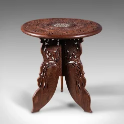 Pamono Antique Anglo-Indian Fold Away Circular Side Table