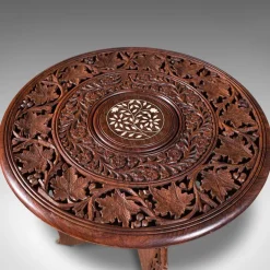 Pamono Antique Anglo-Indian Fold Away Circular Side Table