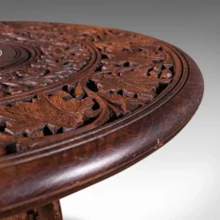 Pamono Antique Anglo-Indian Fold Away Circular Side Table