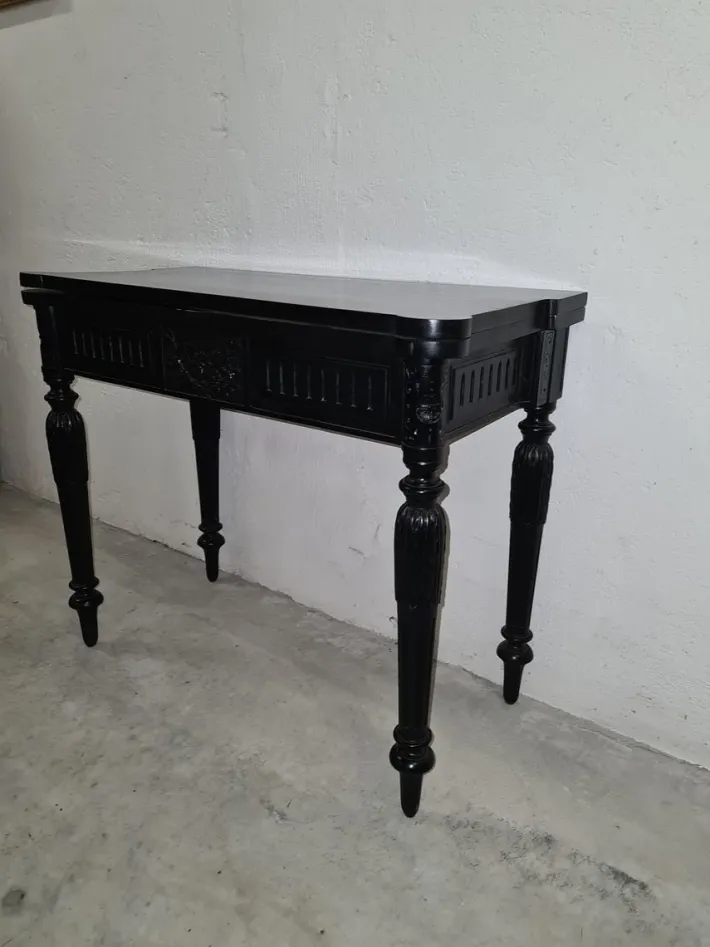 Pamono Antique Art Nouveau Black Game Table Sale