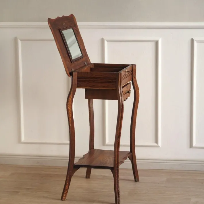 Pamono Antique Art Nouveau Dressing Table with Mirror and Drawer Best