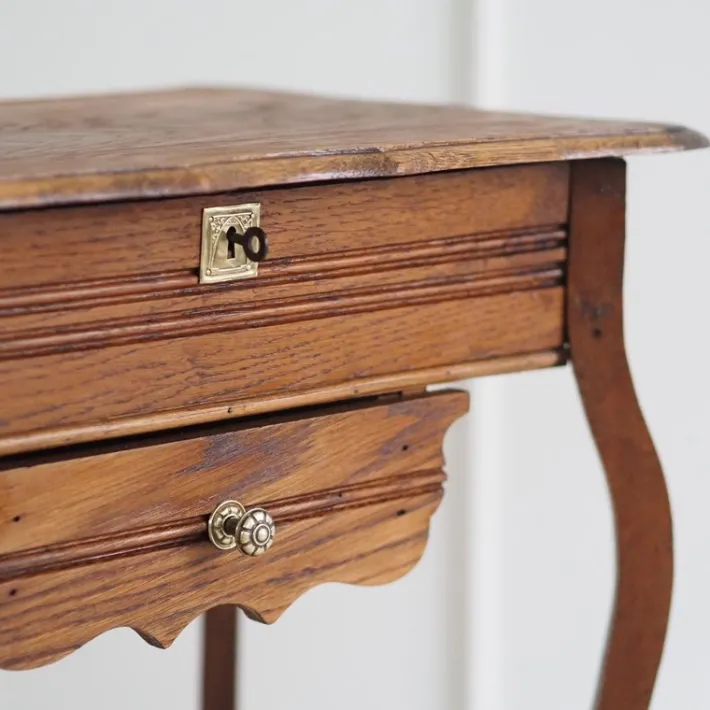Pamono Antique Art Nouveau Dressing Table with Mirror and Drawer Best
