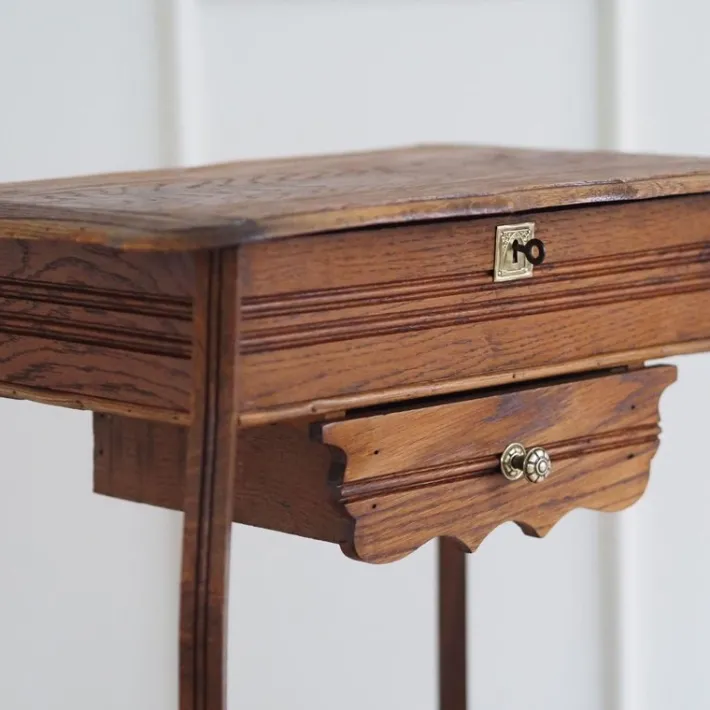 Pamono Antique Art Nouveau Dressing Table with Mirror and Drawer Best