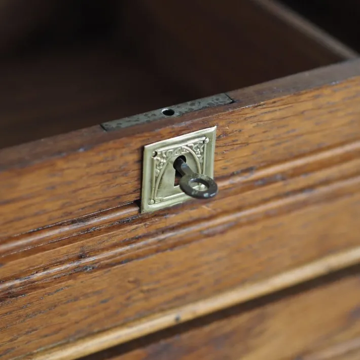 Pamono Antique Art Nouveau Dressing Table with Mirror and Drawer Best