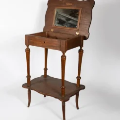Pamono Antique Art Nouveau Hand Craved Wooden Dressing Table with Mirror Sale