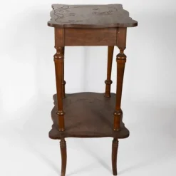 Pamono Antique Art Nouveau Hand Craved Wooden Dressing Table with Mirror Sale