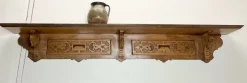 Pamono Antique Art Nouveau Wall Shelf in Carved Hard Wood, 1900s