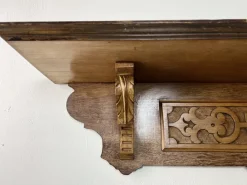 Pamono Antique Art Nouveau Wall Shelf in Carved Hard Wood, 1900s