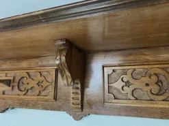 Pamono Antique Art Nouveau Wall Shelf in Carved Hard Wood, 1900s