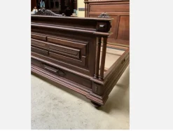 Pamono Antique Art Nouveau Walnut Bed, 1890s Hot