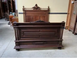 Pamono Antique Art Nouveau Walnut Bed, 1890s Hot