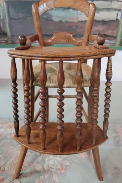 Pamono Antique Ash Wood Children's High Chair Sale