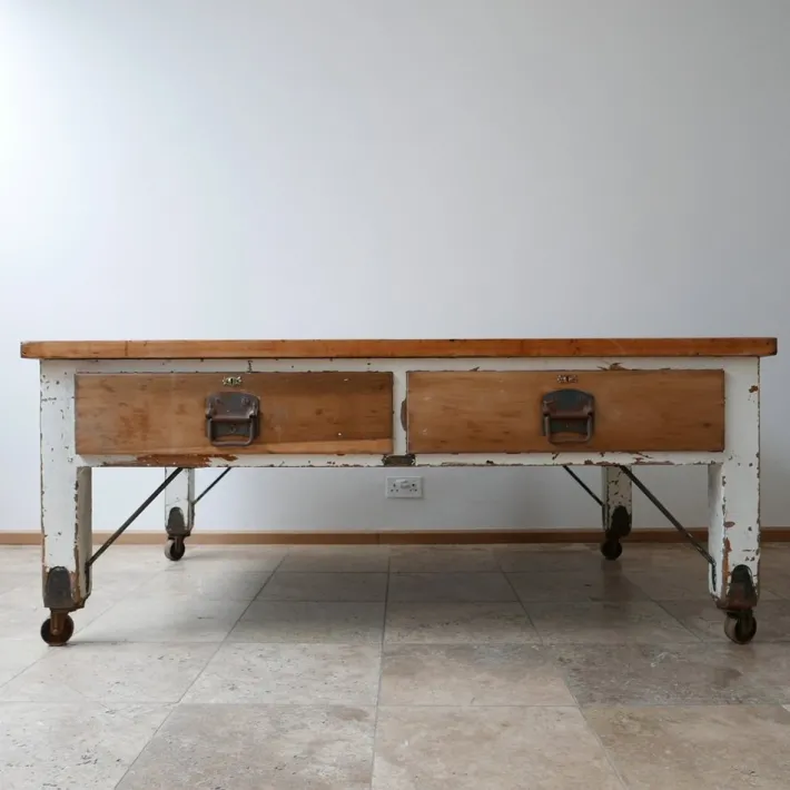 Pamono Antique Bakers Prep Table in Wood