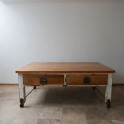 Pamono Antique Bakers Prep Table in Wood