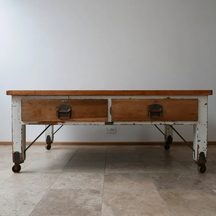 Pamono Antique Bakers Prep Table in Wood