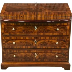 Pamono Antique Baroque Walnut Secretary, Germany, 1750s