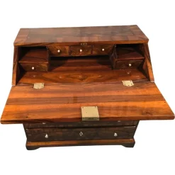 Pamono Antique Baroque Walnut Secretary, Germany, 1750s