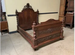 Pamono Antique Bed in Solid Oak New