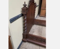 Pamono Antique Bed in Solid Oak New