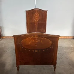 Pamono Antique Bed in Walnut Inlaid New