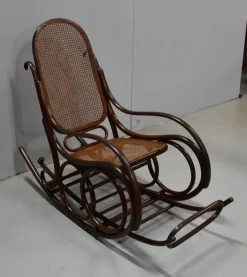 Pamono Antique Beech Rocking Chair, 1900s New