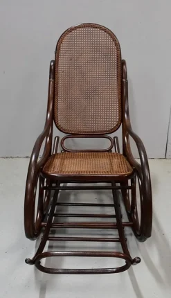 Pamono Antique Beech Rocking Chair, 1900s New