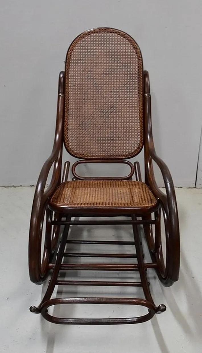 Pamono Antique Beech Rocking Chair, 1900s New